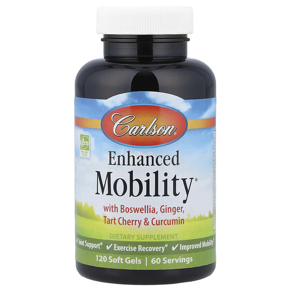 car46920_v_24.jpg Enhanced Mobility® с босвеллией, имбирем, вишней и куркумином, 120 капсул — Carlson