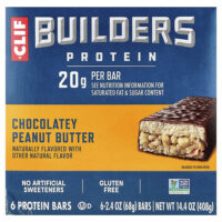 Builders® Protein Bars, Chocolatey Peanut Butter, 6 Bars, 2.4 oz (68 g) Each — Clif Bar