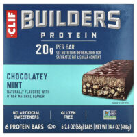 Builders, Protein Bars, Chocolatey Mint, 6 Bars, 2.4 oz (68 g) Each — Clif Bar