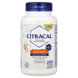 Citracal, Кальциевая добавка + D3, маленькие таблетки, 200 капсуловидных таблеток в оболочке