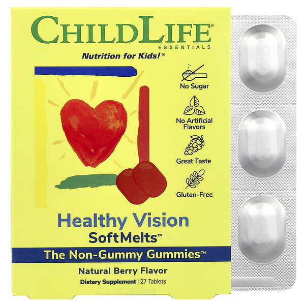 cdl10050_v_77.jpg Healthy Vision SoftMelts, натуральный ягодный вкус, 27 таблеток — ChildLife Essentials