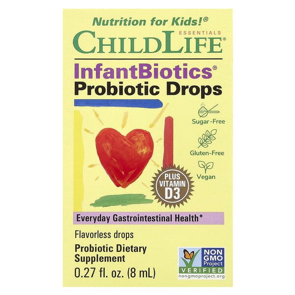 cdl16600_v_68.jpg InfantBiotics, пробиотик, в жидкой форме, 2,6 млрд, 10,5 мл (0,36 жидк. унции) (2,6 млрд КОЕ в 8 каплях) — ChildLife Essentials