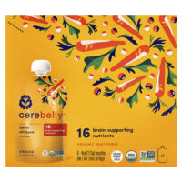 Organic Baby Puree, Carrot Chickpea with Ginger, 6 Pouches, 4 oz (113 g) Each — Cerebelly