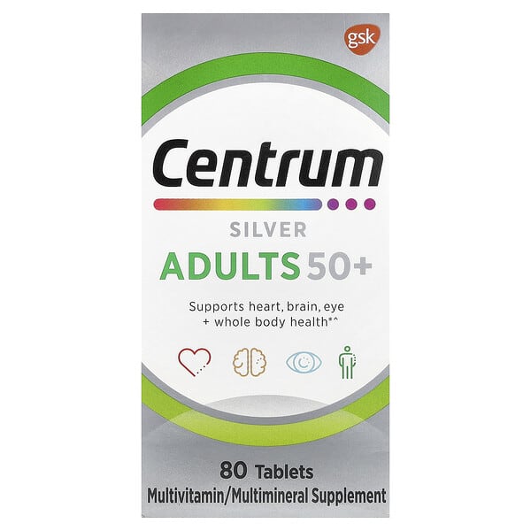 cem46381_v_56.jpg Серебро, для взрослых старше 50 лет, 80 таблеток — Centrum