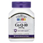 21st Century, жидкий коэнзим Q10, 200 мг, 90 капсул