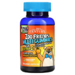 21st Century, Zoo Friends, мультивитаминные жевательные мармеладки, плюс дополнительный витамин C, фрукты с отличным вкусом, 60 жевательных таблеток