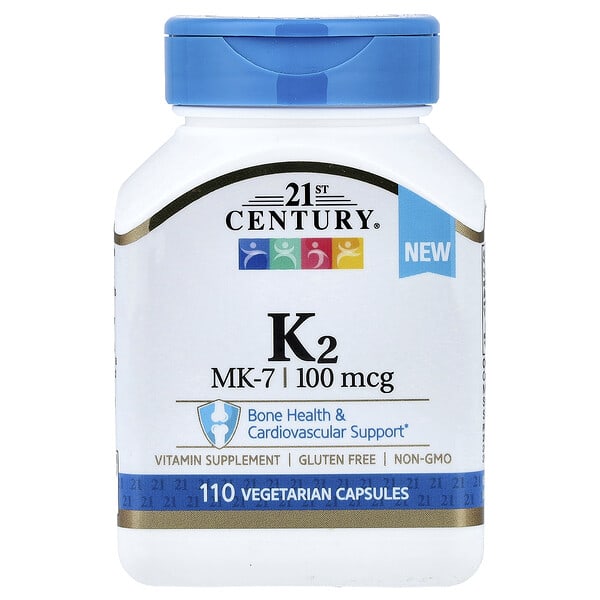 cen28067_v_30.jpg 21st Century, витамин K2, 100 мкг, 110 вегетарианских капсул