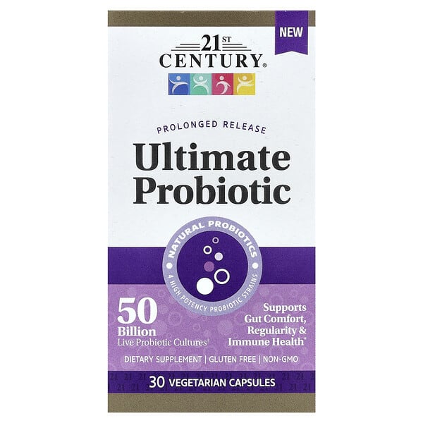 cen28080_v_28.jpg 21st Century, Ultimate Probiotic, 50 млрд КОЕ, 30 вегетарианских капсул