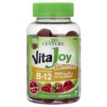 21st Century, VitaJoy®, жевательный витамин B12, со вкусом малины, 90 жевательных таблеток (1500 мкг в 1 таблетке)