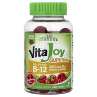 21st Century, VitaJoy®, жевательный витамин B12, со вкусом малины, 90 жевательных таблеток (1500 мкг в 1 таблетке)