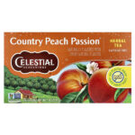 травяной чай, Country Peach Passion, без кофеина, 20 чайных пакетиков, 41 г (1,4 унции) — Celestial Seasonings