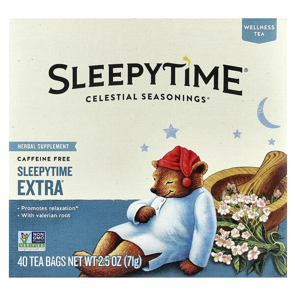 ces53868_v_42.jpg Wellness Tea, Sleepytime Extra®, без кофеина, 40 чайных пакетиков, 71 г (2,5 унции) — Celestial Seasonings