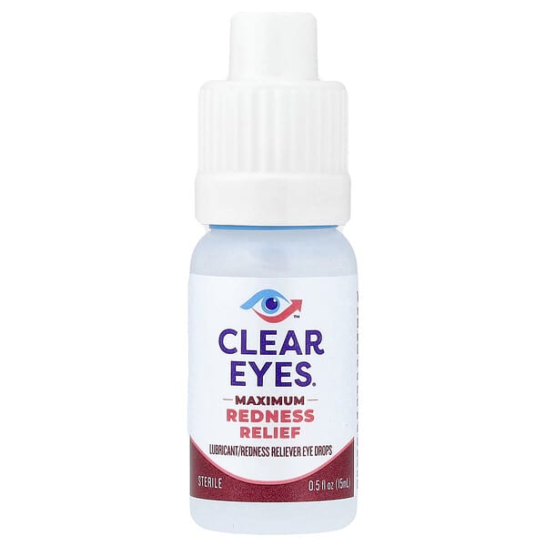 cey66577_v_50.jpg Clear Eyes, Максимальное снятие покраснения, Глазные капли лубриканта / снятия покраснения, 0,5 жидких унций (15 мл)