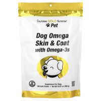 Pet, омега-3 для поддержки кожи и шерсти собак, 180 жевательных таблеток, 450 г (15,87 унции) — California Gold Nutrition