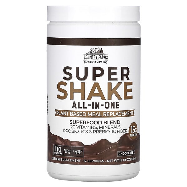 cfm11056_v_8.jpg Super Shake, универсальное средство, с шоколадом, 354 г (12,48 унции) — Country Farms