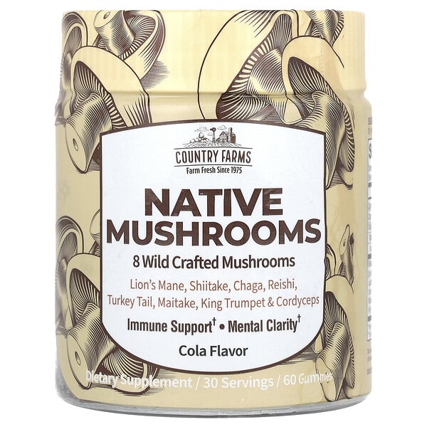 cfm13330_v_8.jpg Native Mushrooms, со вкусом колы, 60 жевательных мармеладок — Country Farms