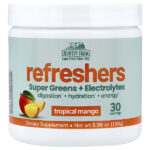 Refreshers, суперзелень и электролиты, со вкусом тропического манго, 198 г (6,98 унции) — Country Farms