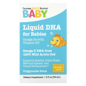 Baby, ДГК для детей, омега-3 кислоты с витамином D3 и ЭПК, 59 мл — California Gold Nutrition