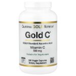 Gold C®, витамин C класса USP, 500 мг, 240 вегетарианских капсул — California Gold Nutrition