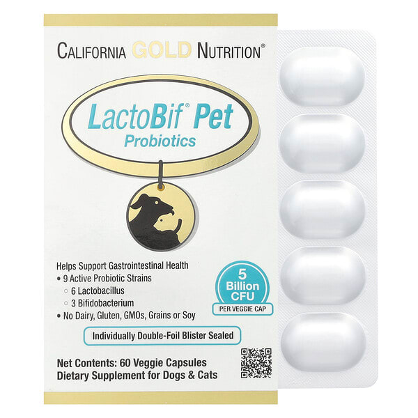 cgn01054_v_113.jpg LactoBif®, пробиотики для домашних животных, 5 млрд КОЕ, 60 растительных капсул — California Gold Nutrition