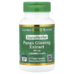 EuroHerbs®, экстракт женьшеня, качество Euromed, 250 мг, 60 растительных капсул — California Gold Nutrition