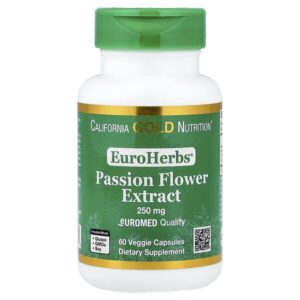 EuroHerbs®, экстракт пассифлоры, качество Euromed, 250 мг, 60 растительных капсул — California Gold Nutrition