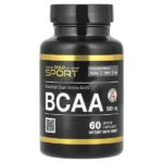 BCAA, аминокислоты с разветвлённой цепью AjiPure® 2:1:1 с L-лейцином, L-изолейцином и L-валином, 500 мг, 60 растительных капсул — California Gold Nutrition