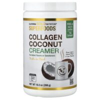 Superfoods, кокосовые сливки с коллагеном и сухим органическим кокосовым молоком, гидролизованным коллагеном, органическим тапиоковым мальтодекстрином и экстрактом бамбука, без подсластителей, 288 г — California Gold Nutrition