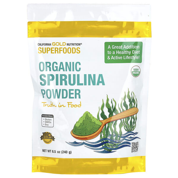 cgn01224_v_24.jpg Superfoods, органический порошок спирулины, 240 г (8,5 унции) — California Gold Nutrition