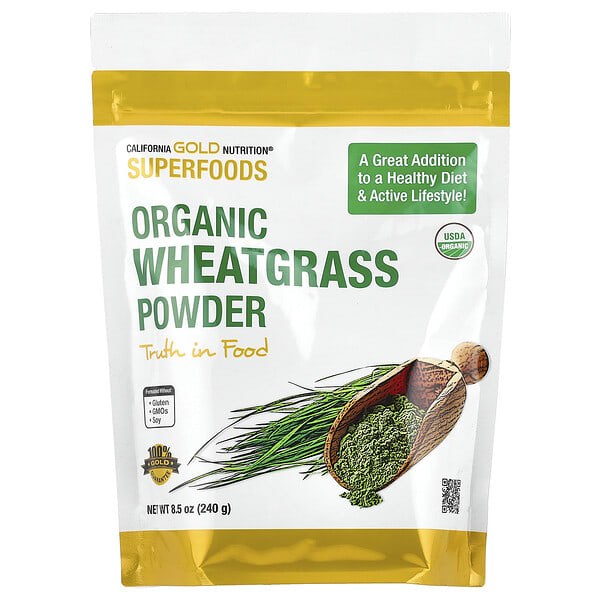 cgn01225_v_26.jpg Superfoods, порошок из органических ростков пшеницы, 240 г (8,5 унции) — California Gold Nutrition