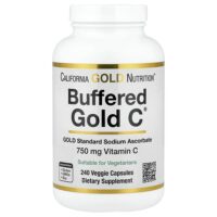 Buffered Gold C®, аскорбат натрия (витамин C) GOLD Standard, 240 растительных капсул — California Gold Nutrition