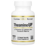 TheanineUP™, L-теанин, кофеин, какао и матча, 60 растительных капсул — California Gold Nutrition