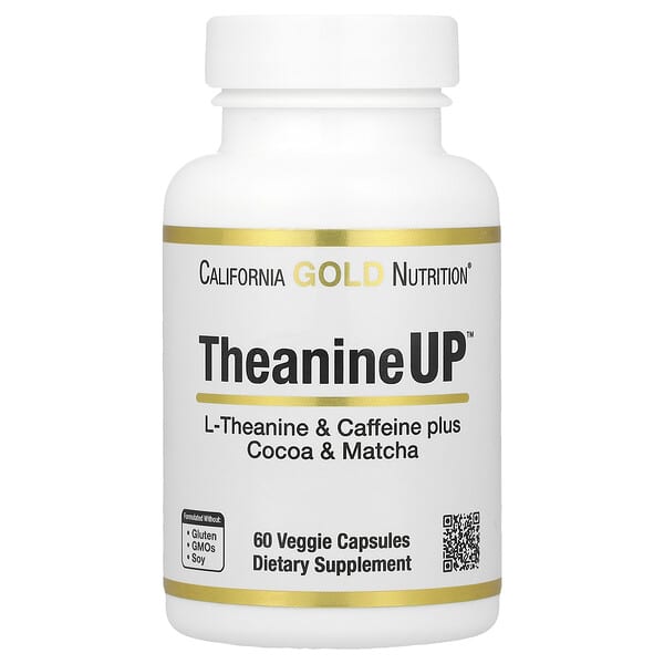 cgn01241_v_112.jpg TheanineUP™, L-теанин, кофеин, какао и матча, 60 растительных капсул — California Gold Nutrition