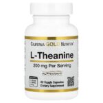 L-теанин, с AlphaWave®, 200 мг, 60 растительных капсул — California Gold Nutrition