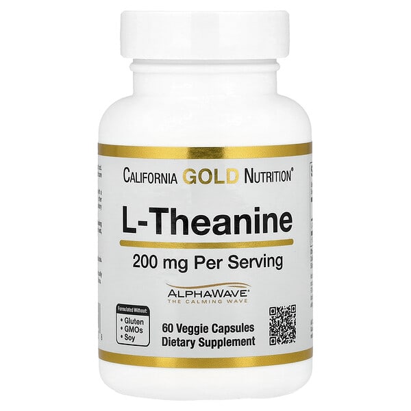 cgn01242_v_171.jpg L-теанин, с AlphaWave®, 200 мг, 60 растительных капсул — California Gold Nutrition