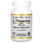 L-теанин, с AlphaWave, 100 мг, 30 растительных капсул — California Gold Nutrition
