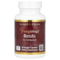 рейши (Ganoderma lucidum), полный спектр, сертифицированный органический продукт, 90 растительных капсул (600 мг в 1 растительной капсуле) — California Gold Nutrition