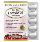 CranMax®, LactoBif®, пробиотики, 25 млрд КОЕ, 30 растительных капсул — California Gold Nutrition
