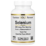 селен, бездрожжевой, 200 мкг, 180 вегетарианских капсул — California Gold Nutrition