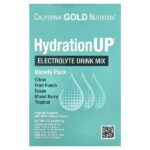 HydrationUP®, смесь для приготовления напитка с электролитами, с лактатом кальция, витаминами C и E, ассорти вкусов, 20 пакетиков по 4–4,8 г (0,14–0,17 унции) — California Gold Nutrition