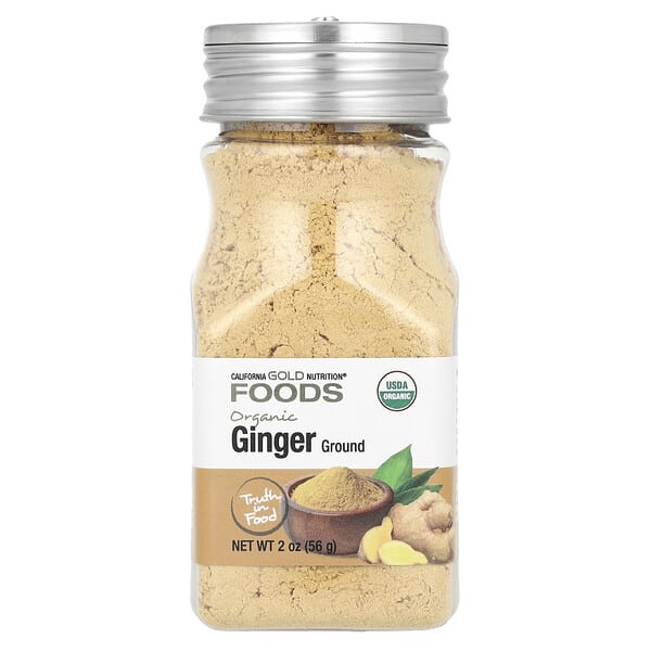 cgn01719_v_99.jpg Foods, органический имбирь, молотый, 56 г (2 унции) — California Gold Nutrition
