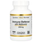 Immune Defense с Wellmune®, добавка для поддержки иммунитета, бета-глюкан, 250 мг, 30 растительных капсул — California Gold Nutrition