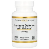 Immune Defense с Wellmune®, добавка для поддержки иммунитета, бета-глюкан, 250 мг, 30 растительных капсул — California Gold Nutrition
