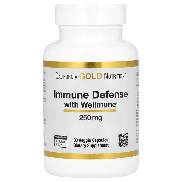 cgn01793_v_62.jpg Immune Defense с Wellmune®, добавка для поддержки иммунитета, бета-глюкан, 250 мг, 30 растительных капсул — California Gold Nutrition