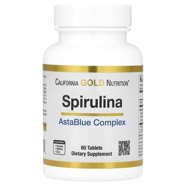 cgn01857_v_77.jpg спирулина, органический комплекс AstaBlue, 60 таблеток — California Gold Nutrition