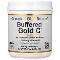 Buffered Gold C®, некислый витамин C в порошке, аскорбат натрия, 1 кг (2,2 фунта) — California Gold Nutrition