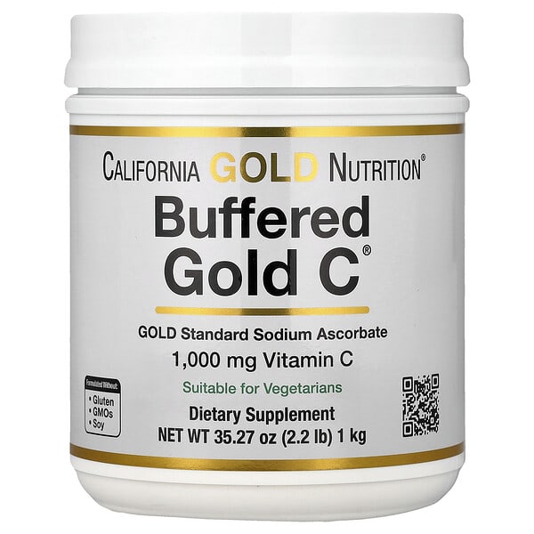 cgn01879_v_67.jpg Buffered Gold C®, некислый витамин C в порошке, аскорбат натрия, 1 кг (2,2 фунта) — California Gold Nutrition