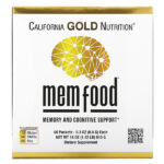MEM Food, добавка для поддержки памяти и когнитивных функций со смесью MEM, L-серином, органическим ежовиком гребенчатым и порошком из сока голубики, 60 пакетиков по 8,5 г (0,3 унции) — California Gold Nutrition