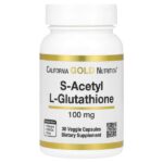S-ацетил-L-глутатион, 100 мг, 30 растительных капсул — California Gold Nutrition