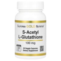 S-ацетил-L-глутатион, 100 мг, 30 растительных капсул — California Gold Nutrition